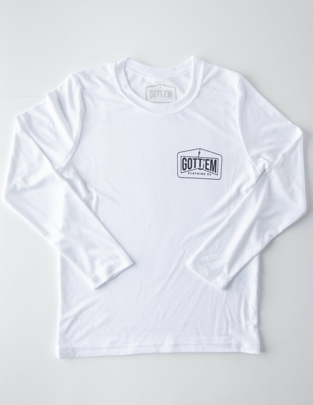 Flying Fish SPF Fishing Long Sleeve Tee - Youth - front